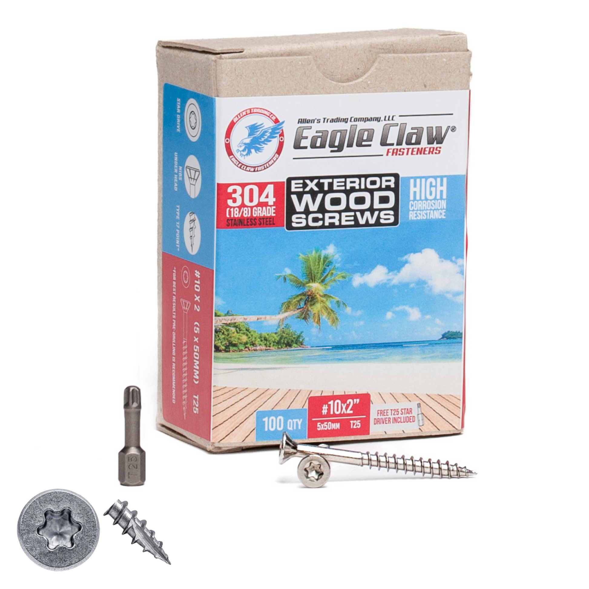 2 inch stainless steel exterior wood screws
