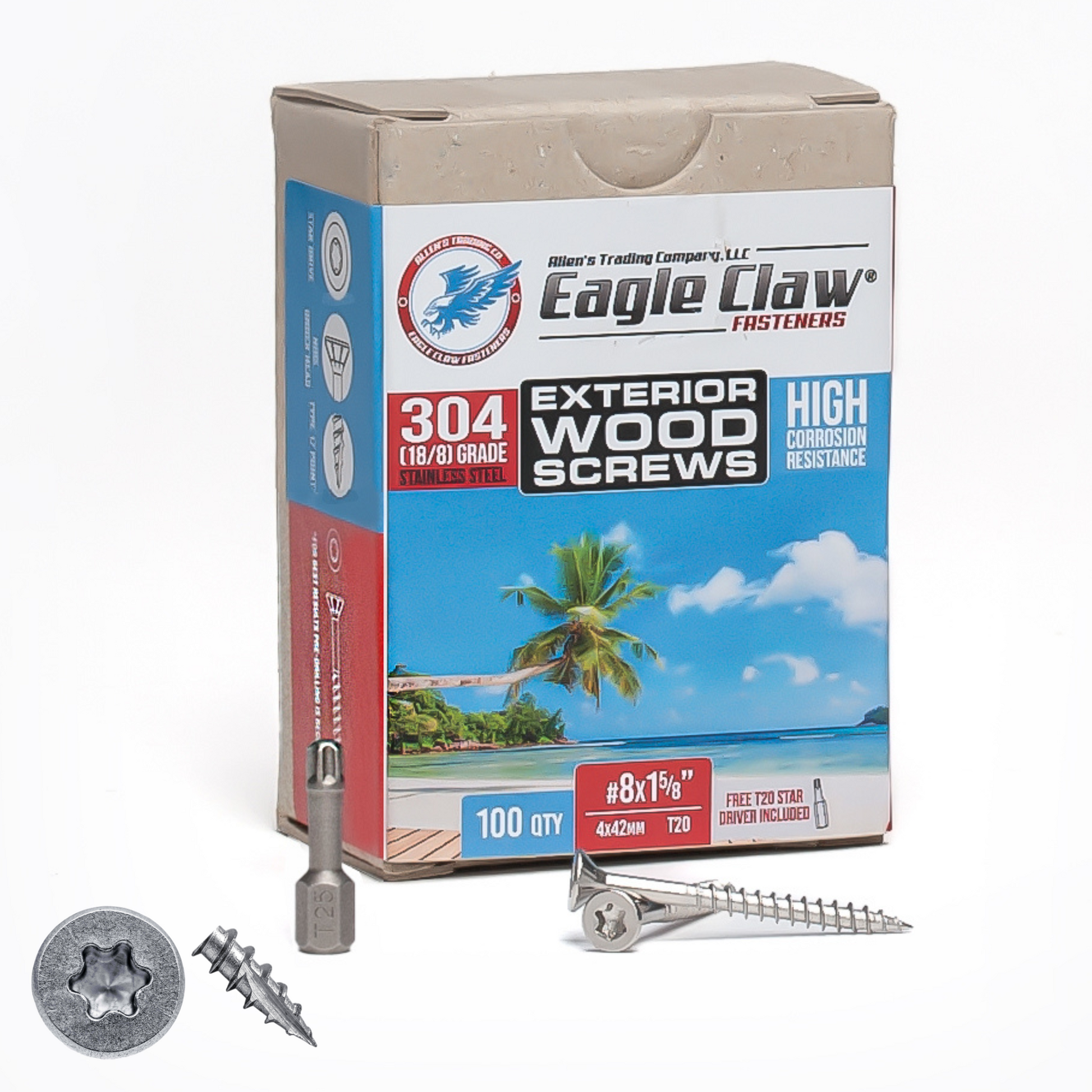 #8 x 1 5/8 stainless steel screws